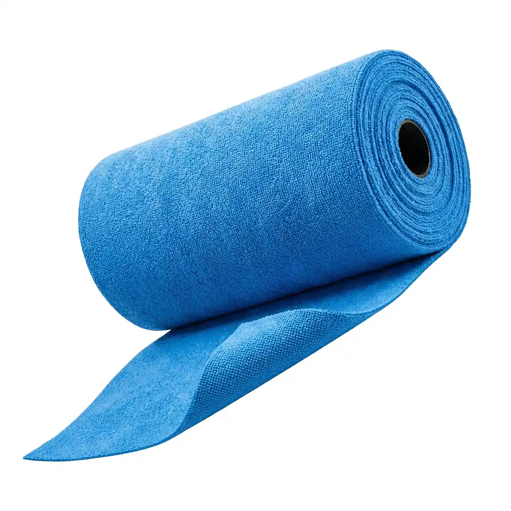 Microvezeldoek-op-rol-blauw Tricot microvezel doeken op rol 75 vellen (riwax) - afbeelding 1