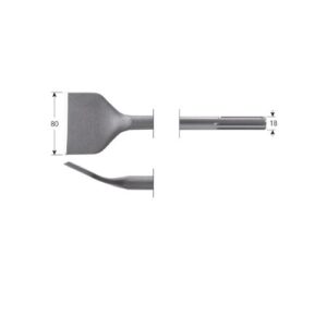 SDS-MAX TEGELBEITEL, GEBOGEN, 80X300