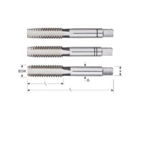 HSS HANDTAPPENSET, 3-DLG., DIN 352, BSW 1"-8