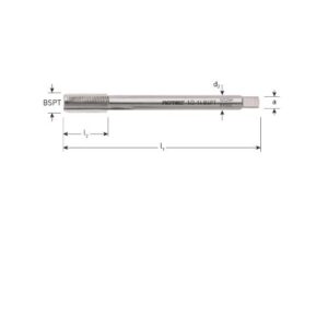 HSS-E MACHINETAP '800', DOORLOPEND, DIN 5156, BSPT 1/8"-28