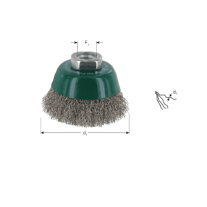 KOMBORSTEL, GEGOLFD INOX RVS-DRAAD, M14, Ø60X0,30