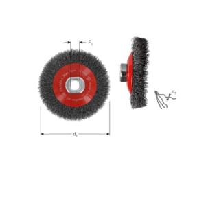 KEGELBORSTEL, GEGOLFD STAALDRAAD, M14, Ø100X0,30