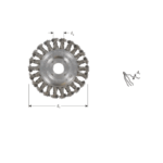 RONDBORSTEL, GETORDEERD INOX RVS-DRAAD ASGAT Ø22,2 Ø115X0,50