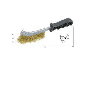 HANDBORSTEL, GEGOLFD MESSINGDRAAD, 265X28X0,30