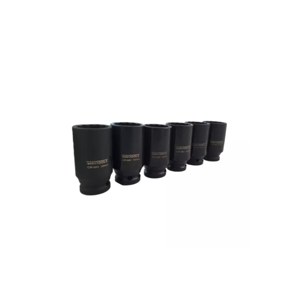 1/2'' krachtdoppenset lang 12-kant 6-delig - afbeelding 2